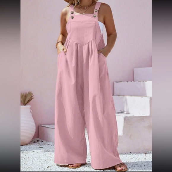 Plus size navy blue overall jumpsuit - Picture 9 of 14